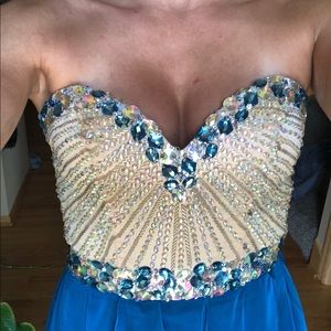 Blue strapless bedazzled Sherri Hill HC dress